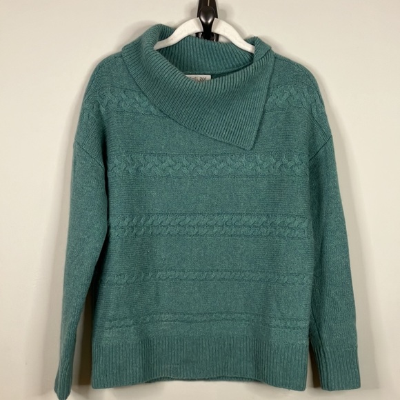 Rachel Zoe green cable knit cashmere sweater - Picture 3 of 7
